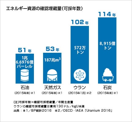 エネルギー資源の確認埋蔵量