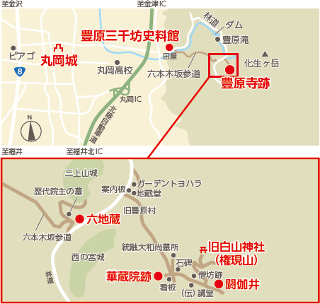 豊原三千坊〈坂井市〉地図