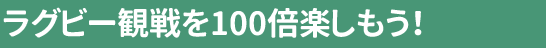 ラグビー観戦を100倍楽しもう!