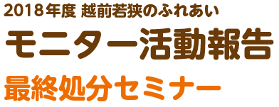 2018年度　越前若狭のふれあいモニター活動報告　最終処分セミナー
