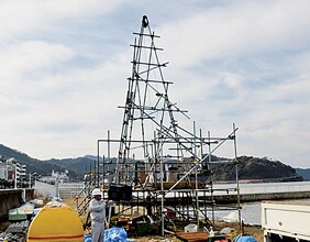 小浜湾周辺(陸域)でのボーリング調査査