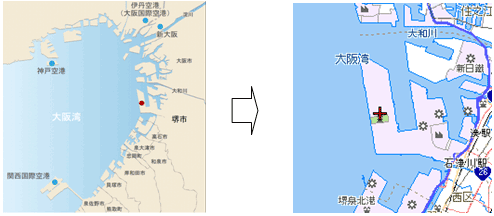 広域図と拡大図