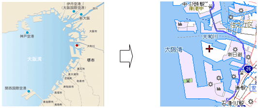 広域図と拡大図