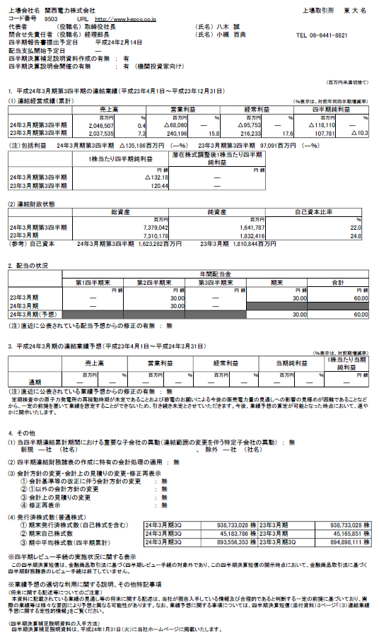 平成23年3月期 第3四半期決算短信