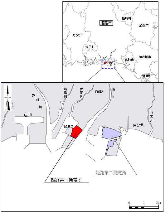 姫路第一発電所の位置図