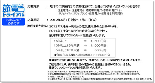 ｢節電トライアル｣の概要