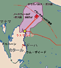 カタールＬＮＧプロジェクトの位置図