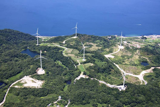 淡路風力発電所の航空写真