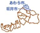 坂井市とあわら市 地図