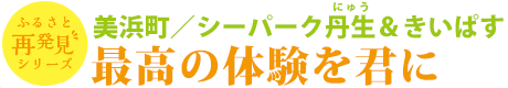 美浜町／シーパーク丹生（にゅう）＆きいぱす 最高の体験を君に