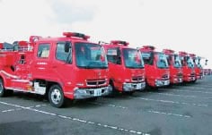 化学消防車、水槽付ポンプ車の2台を各発電所に配備(平成20年2月)