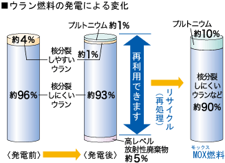 ウラン燃料の発電による変化（図）