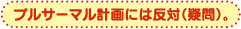 プルサーマル計画には反対（疑問）。