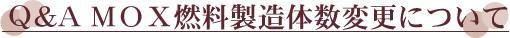 Q&A MOX燃料製造体数変更について