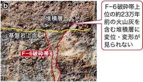 北側法面におけるＦ－６破砕帯