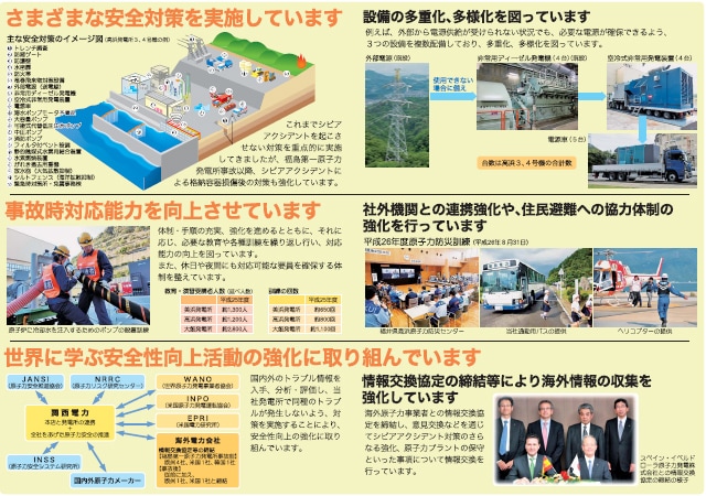 さまざまな安全対策、事故時対応能力の向上、世界に学ぶ安全性向上活動の強化