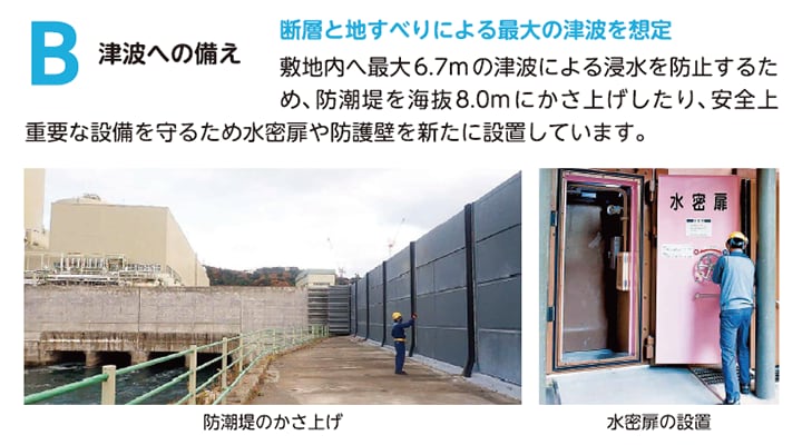 B 津波への備え　断層と地すべりによる最大の津波を想定