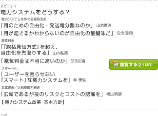 電力システムをどうする？