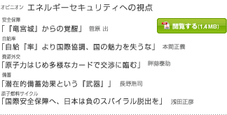 エネルギーセキュリティへの視点