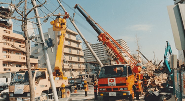 阪神・淡路大震災での復旧作業