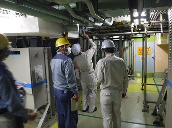 工事用仮設足場の設置状況の確認