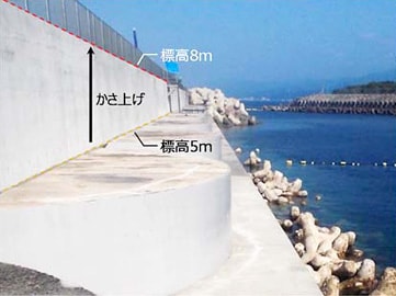 防波堤のかさ上げ例:大飯発電所