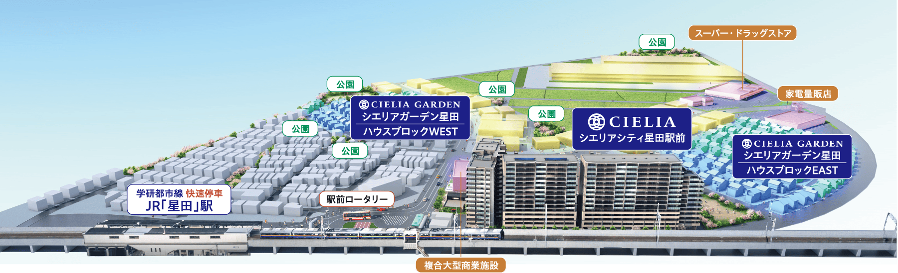 ススマートエコタウン星田 パース図