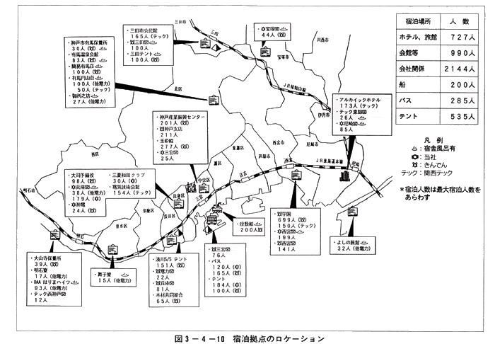 図3-4-10　宿泊拠点のロケーション