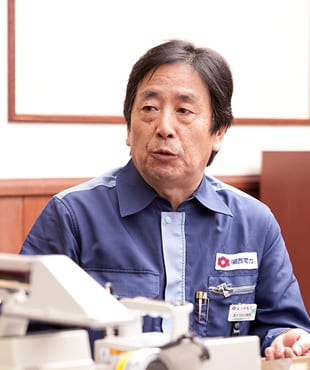 放射線管理について語る中島 放射線管理について語る中島