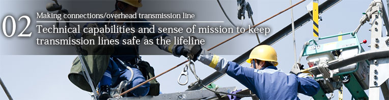 Making connections/overhead transmission line