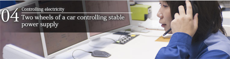 Two wheels of a car controlling stable power supply