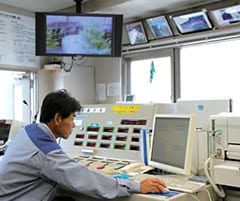 Maruyama is one of the members, and he is responsible for the maintenance of main facilities, including the dam embankment and channel.