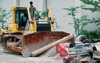 Drill on use of the dozer shovel to remove rubbles