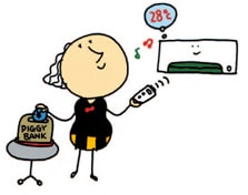 Just turning down the air-conditioner a little reduces power consumption.