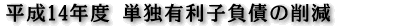 平成14年度 単独有利子負債の削減