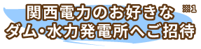 関西電力のお好きなダム・水力発電所へご招待