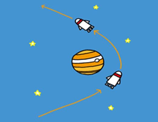 「星の重力で宇宙船の向きが変わる」ってどうやるの？