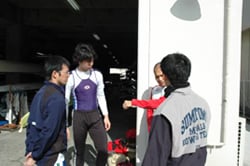 トレーニング前のクルーミーティング