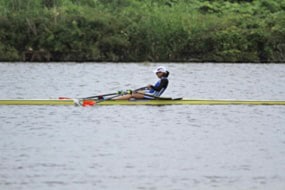 女子シングルスカル2位：新田