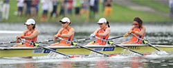舵手なしクォドルプル　準優勝（左より納田・津田・今井・松井）