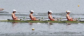 舵手なしクォドルプル3位(左より津田・吉田・今井・納田) 舵手なしクォドルプル3位(左より津田・吉田・今井・納田)