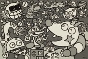 「ようこそドリームワールド」　27.6×41.4cm