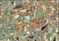 「ふねくじらにみえるけどせんすいかんでした」　54.3×76.9cm