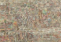 「他の町とオンラインでつながっている町」　51.5×73cm