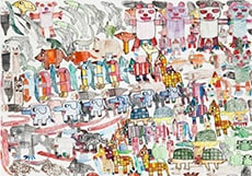 「ゆかいな なかまたち」　39.2×54.2cm