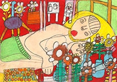 「母と子」　38×54cm