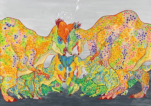 「パキケファロサウルス―オス同士の戦い―」 稲垣　孝亮