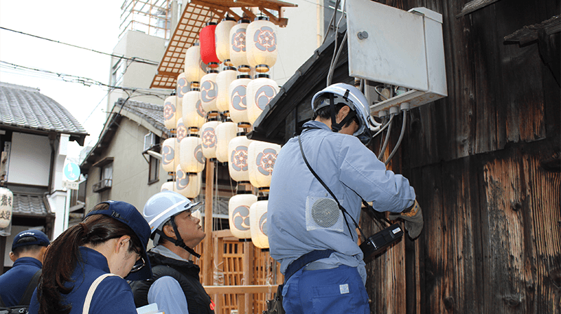 【関西電力送配電】祇園祭山鉾の配電検査