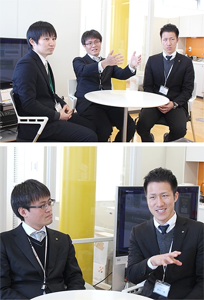左から牛込、下根リーダー、岡村の対談